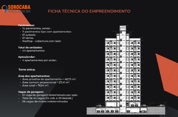 Apartamento em Vila Carvalho, Sorocaba - Apartamento Edifio Sky Life - Foto 2